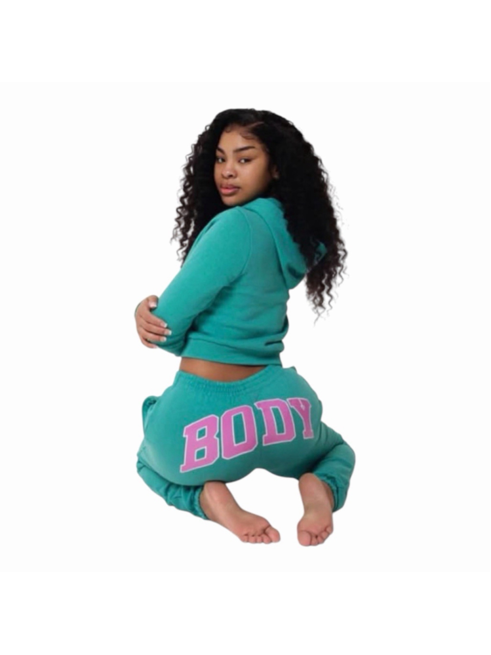 Body by Raven Tracy Backshot Fleece Sweatpants M Joggers Green Purple Cotton EUC